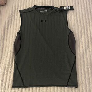 Under Armour Men's Charcoal and Black Tank Top